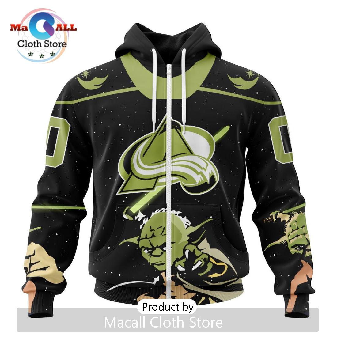Personalized NHL Colorado Avalanche 2024 Star Wars Yoda Hoodie