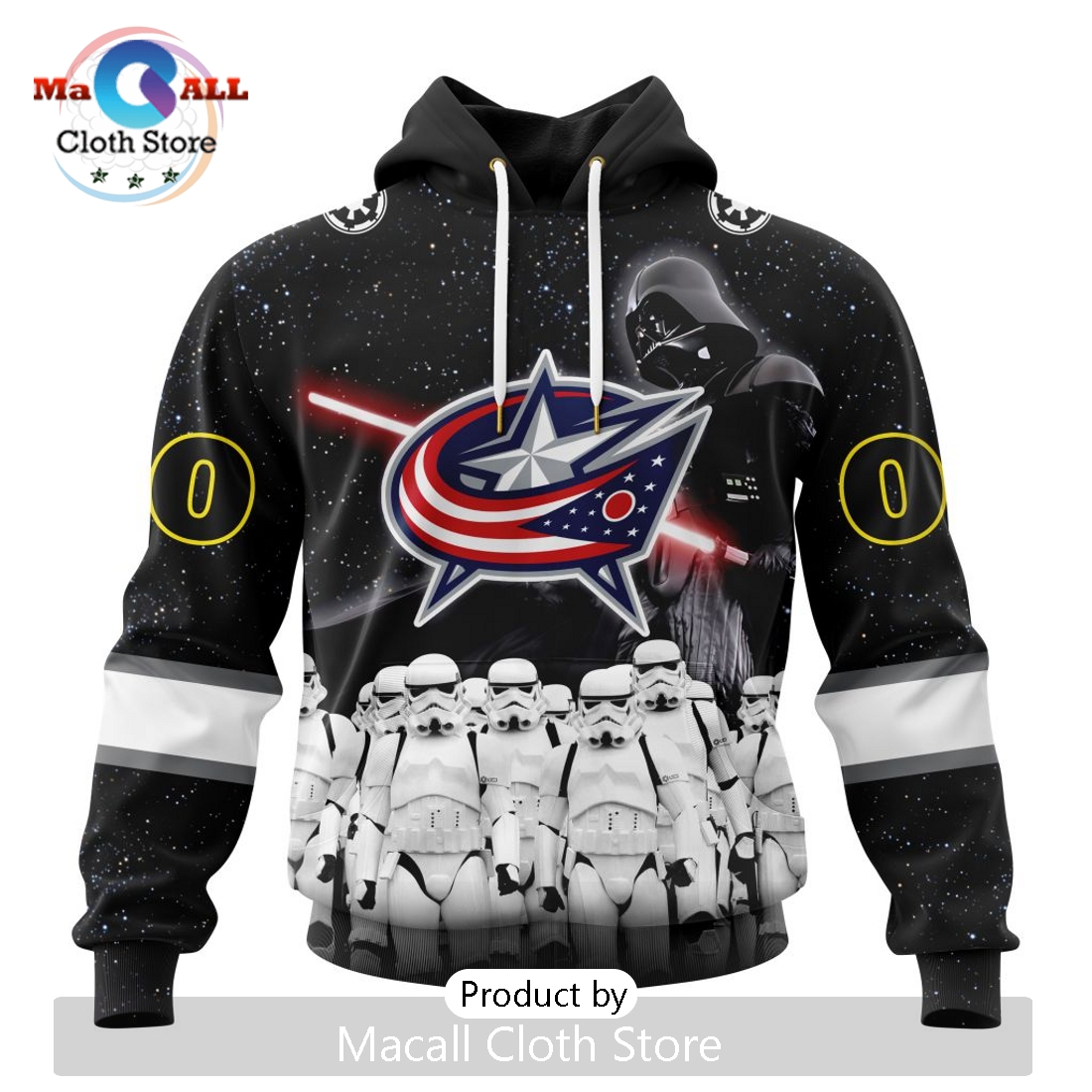 Personalized NHL Columbus Blue Jackets 2024 Star Wars Hoodie