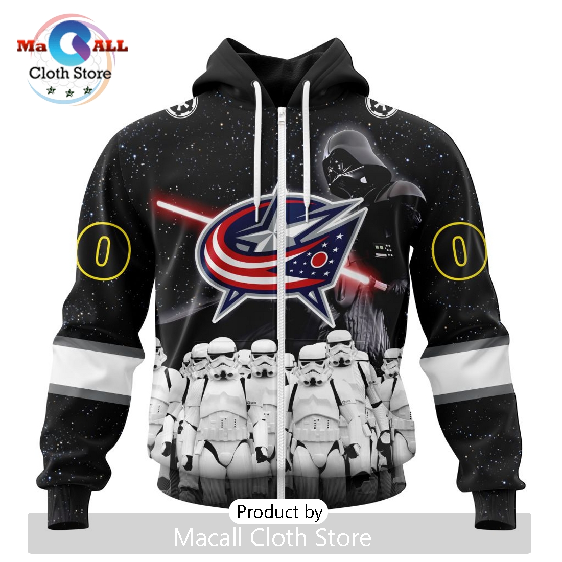 Personalized NHL Columbus Blue Jackets 2024 Star Wars Hoodie