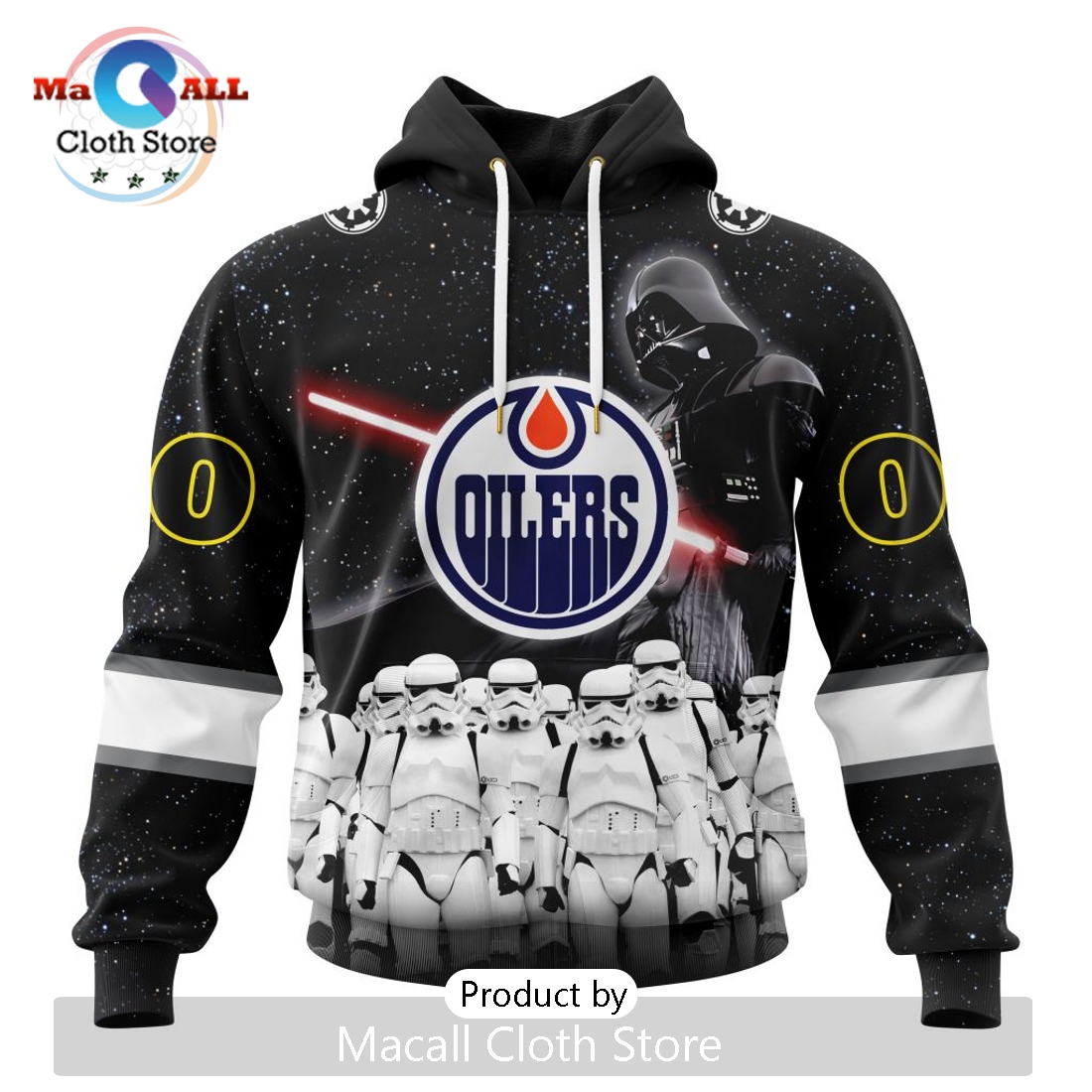Personalized NHL Edmonton Oilers 2024 Star Wars Hoodie