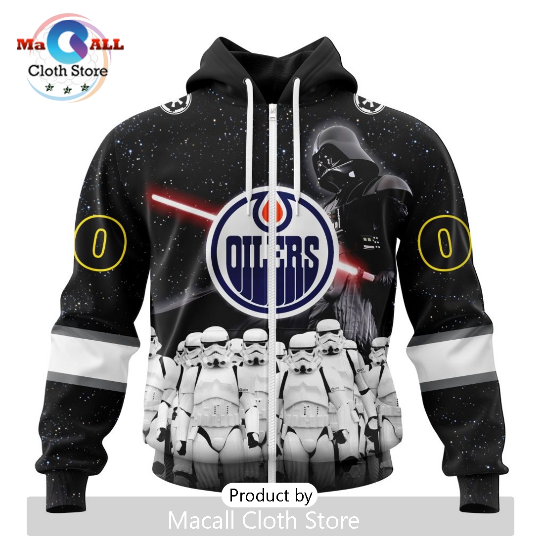 Personalized NHL Edmonton Oilers 2024 Star Wars Hoodie