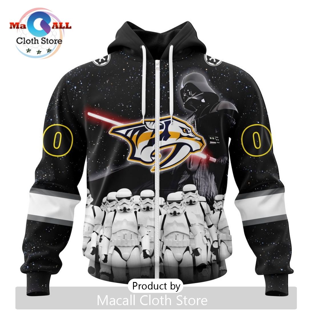 Personalized NHL Nashville Predators 2024 Star Wars Hoodie
