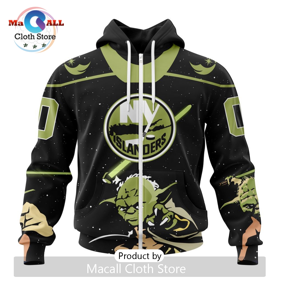 Personalized NHL New York Islanders 2024 Star Wars Yoda Hoodie