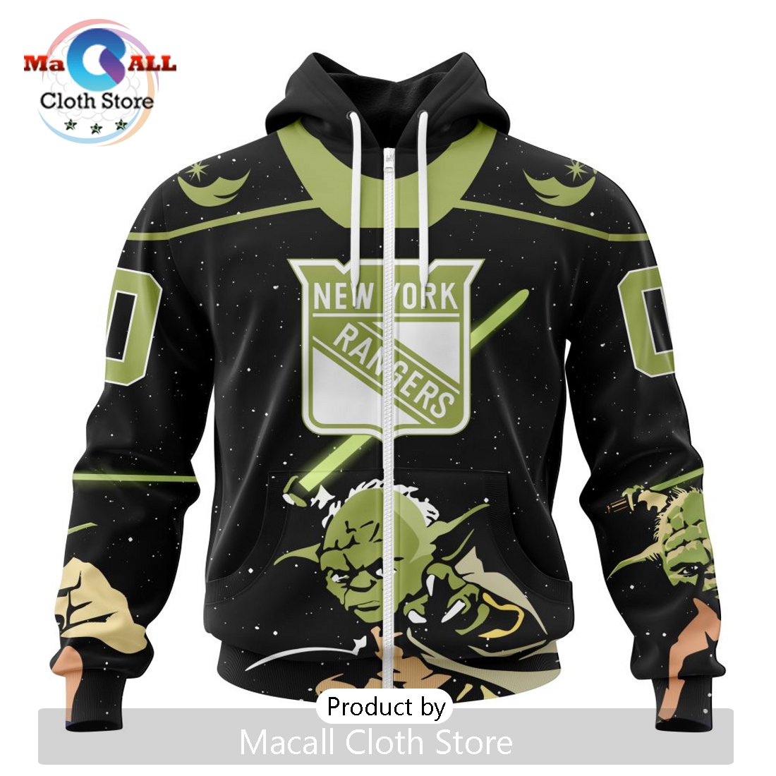 Personalized NHL New York Rangers 2024 Star Wars Yoda Hoodie