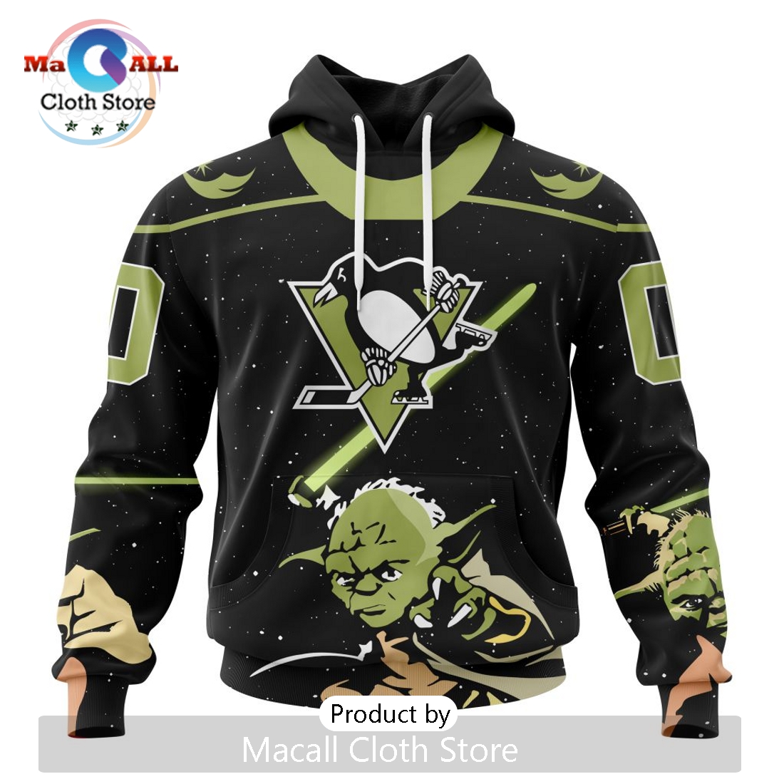 Personalized NHL Pittsburgh Penguins 2024 Star Wars Yoda Hoodie