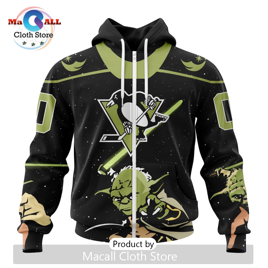 Personalized NHL Pittsburgh Penguins 2024 Star Wars Yoda Hoodie