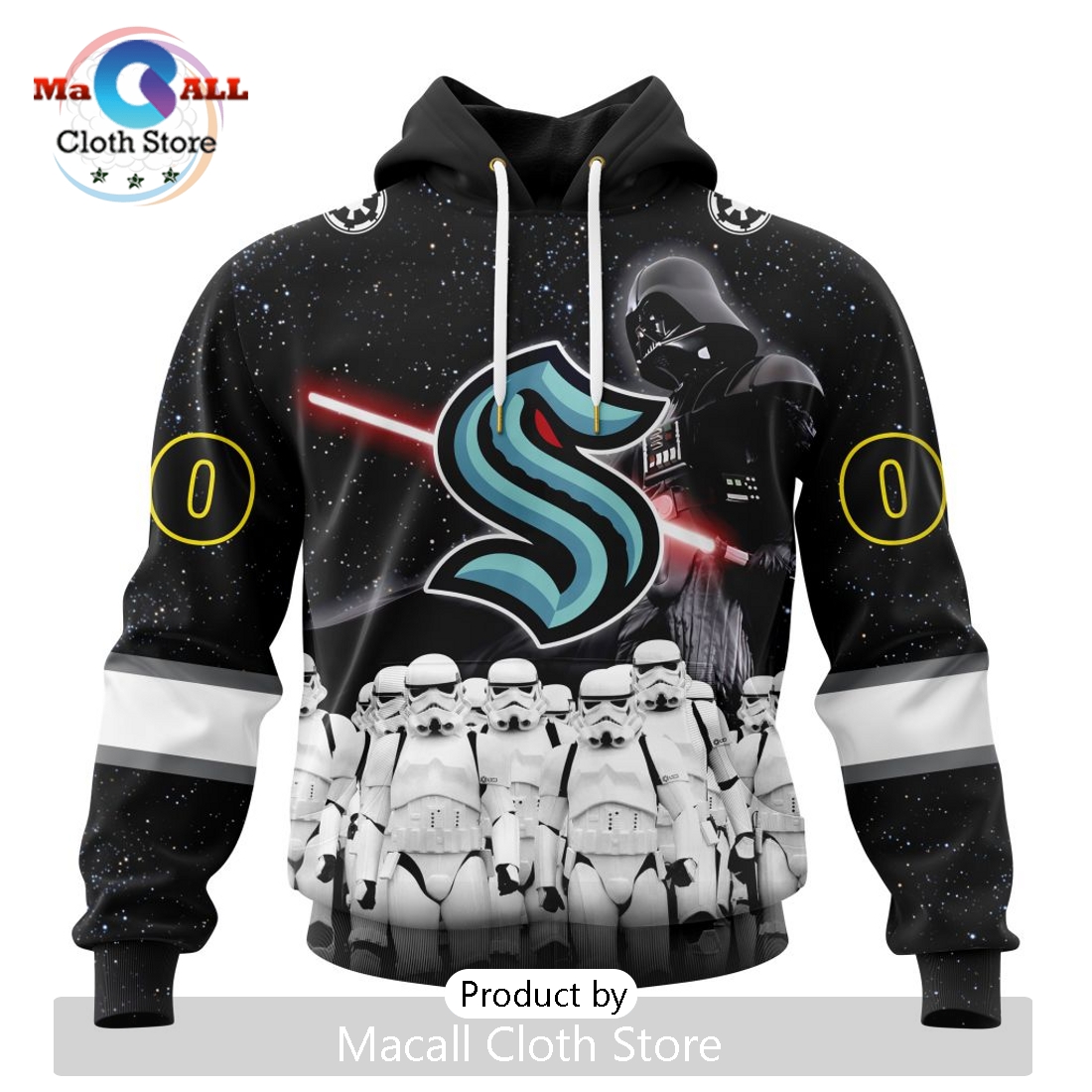 Personalized NHL Seattle Kraken 2024 Star Wars Hoodie