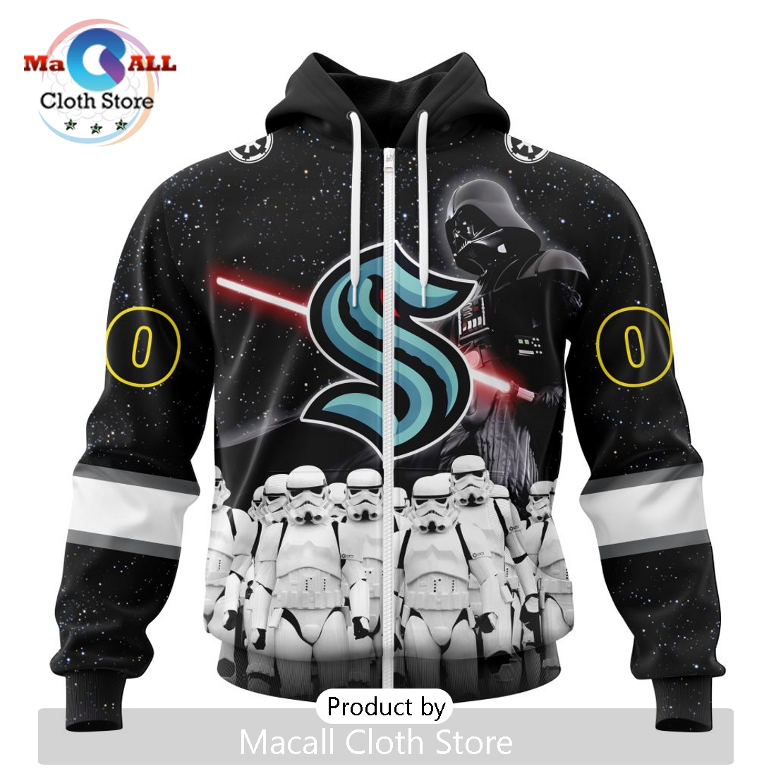 Personalized NHL Seattle Kraken 2024 Star Wars Hoodie