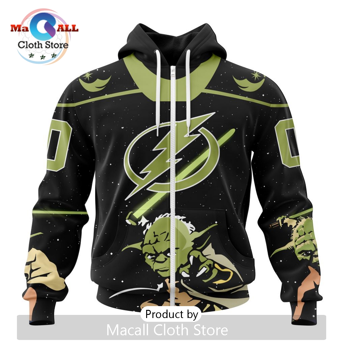Personalized NHL Tampa Bay Lightning 2024 Star Wars Yoda Hoodie