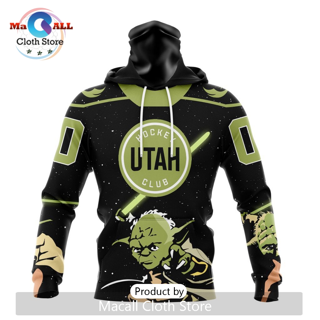 Personalized NHL Utah Hockey Club 2024 Star Wars Yoda Hoodie