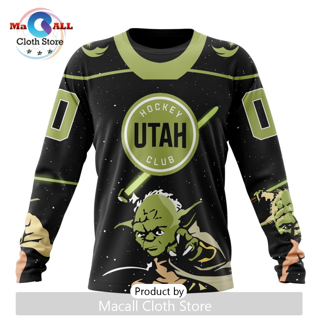 Personalized NHL Utah Hockey Club 2024 Star Wars Yoda Hoodie