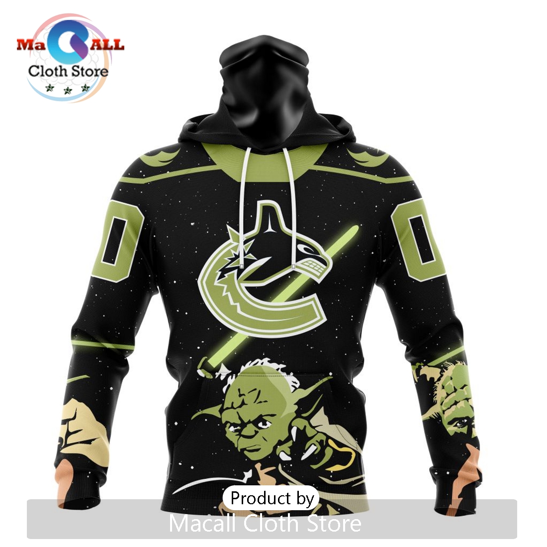 Personalized NHL Vancouver Canucks 2024 Star Wars Yoda Hoodie