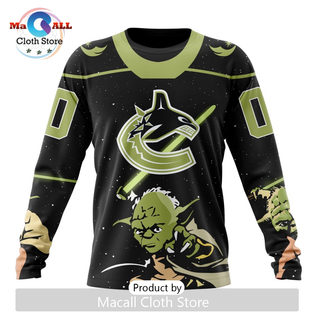 Personalized NHL Vancouver Canucks 2024 Star Wars Yoda Hoodie