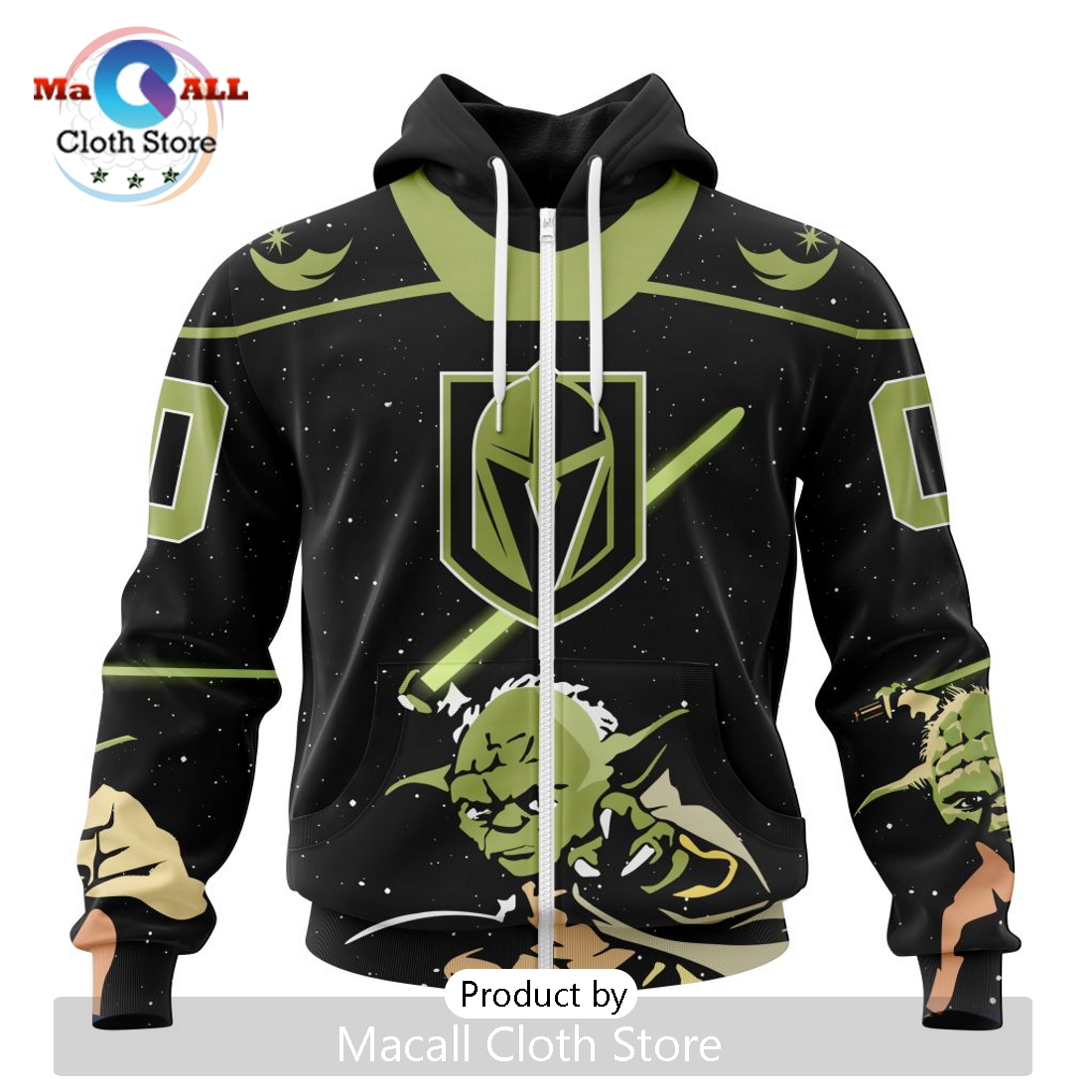 Personalized NHL Vegas Golden Knights 2024 Star Wars Yoda Hoodie