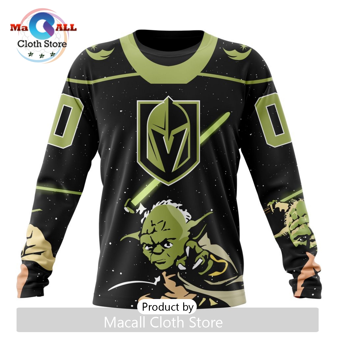 Personalized NHL Vegas Golden Knights 2024 Star Wars Yoda Hoodie