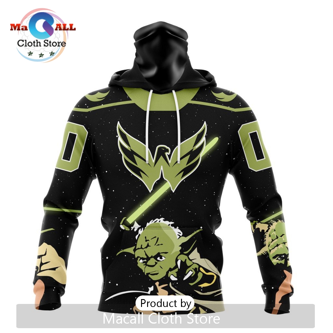 Personalized NHL Washington Capitals 2024 Star Wars Yoda Hoodie