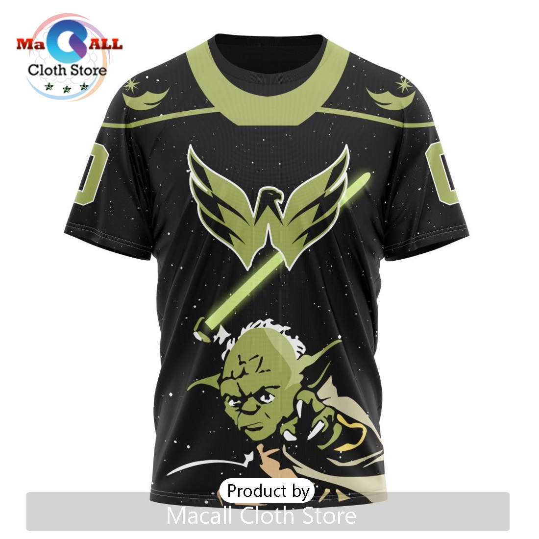 Personalized NHL Washington Capitals 2024 Star Wars Yoda Hoodie