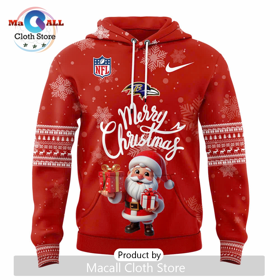 NFL Baltimore Ravens 2024 Merry Christmas Hoodie