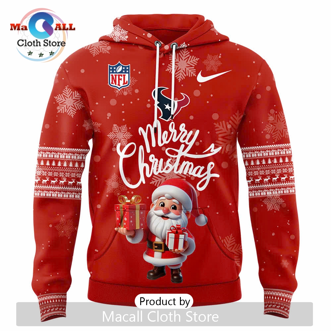 NFL Houston Texans 2024 Merry Christmas Hoodie