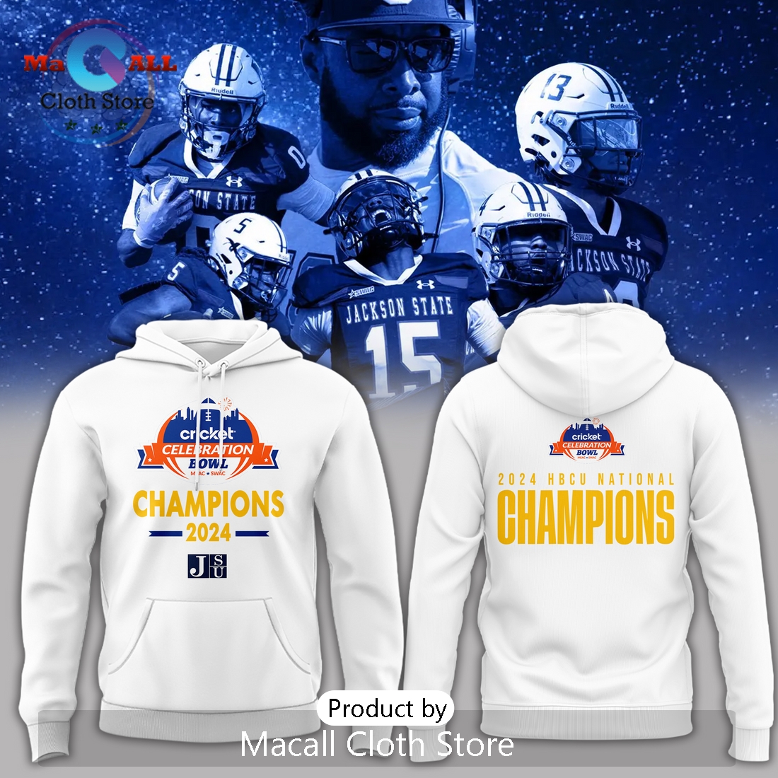 2024 HCBU National Champions Jackson State Tigers Hoodie 3D