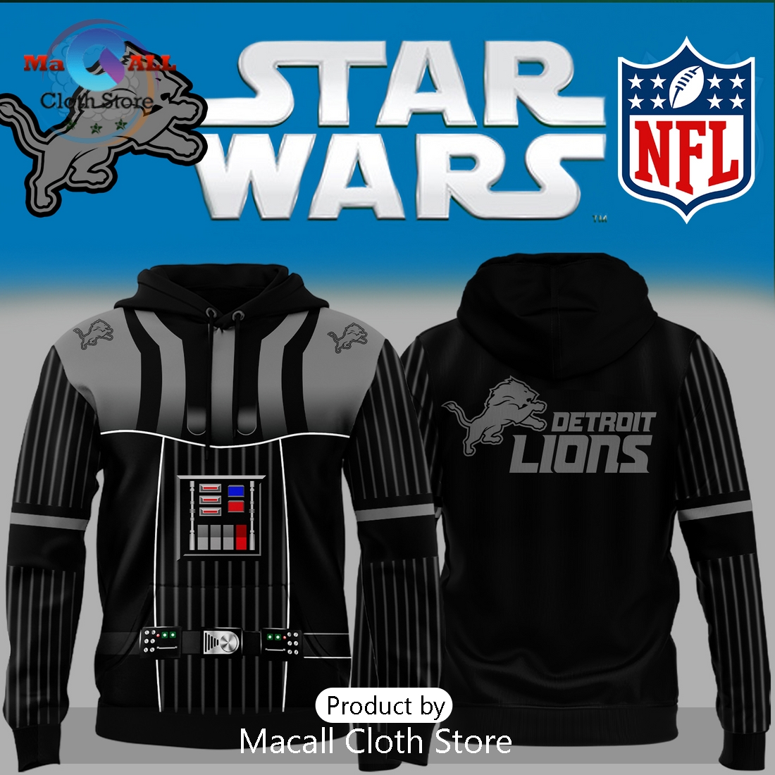 2025 Star Wars x Detroit Lions Hoodie 3D