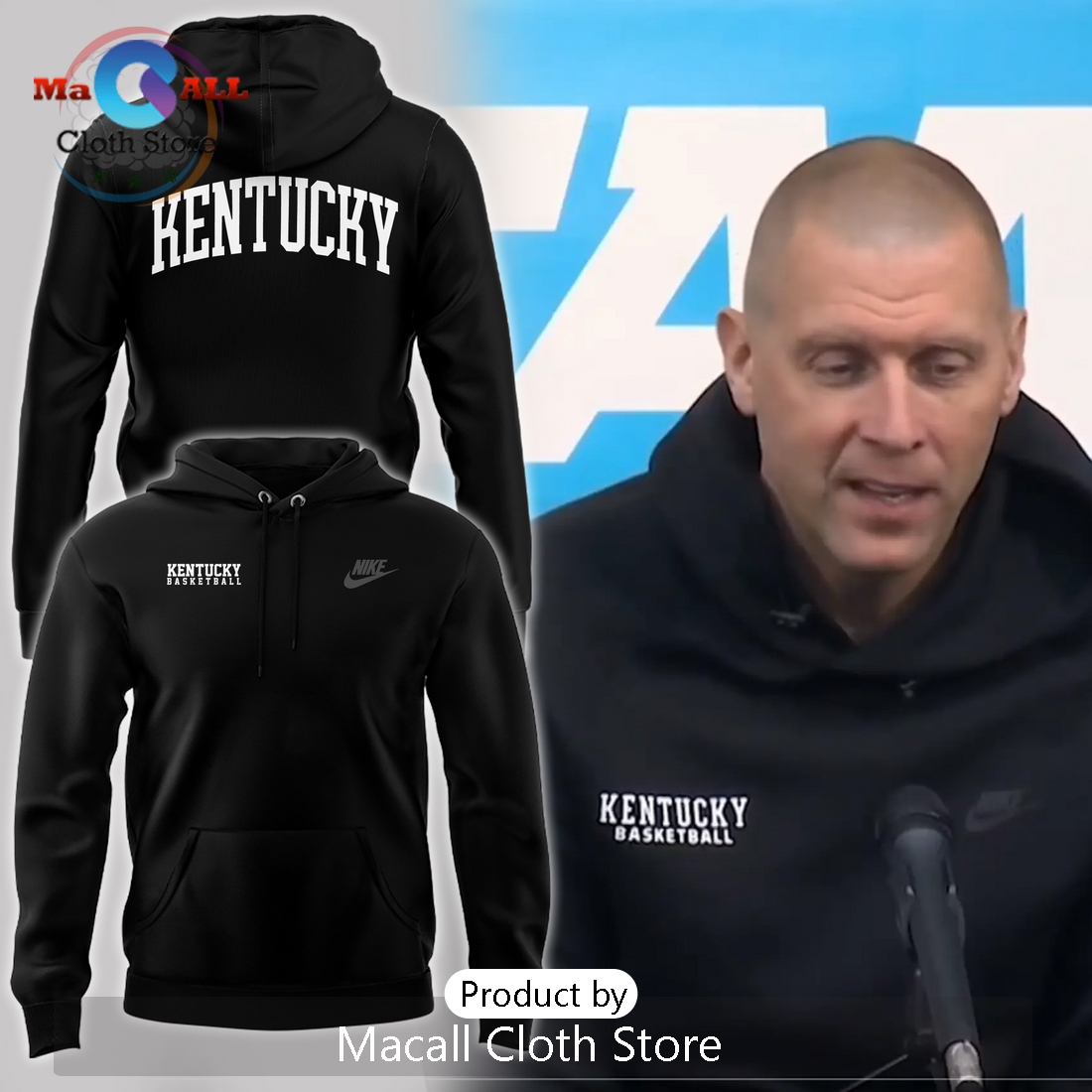 Coach Mark Edward Pope Kentucky Wildcats Hoodie 3D
