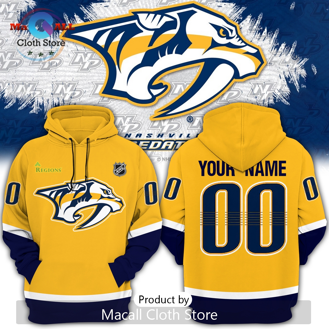 Personalized Nashville Predators Team Hockey Hoodie 3D Personalized Nashville Predators Team Hockey Hoodie 3D
