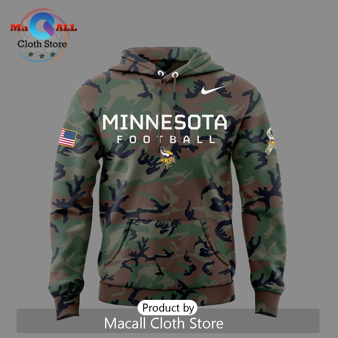 Salute to Service Edition Minnesota Vikings Hoodie 3D