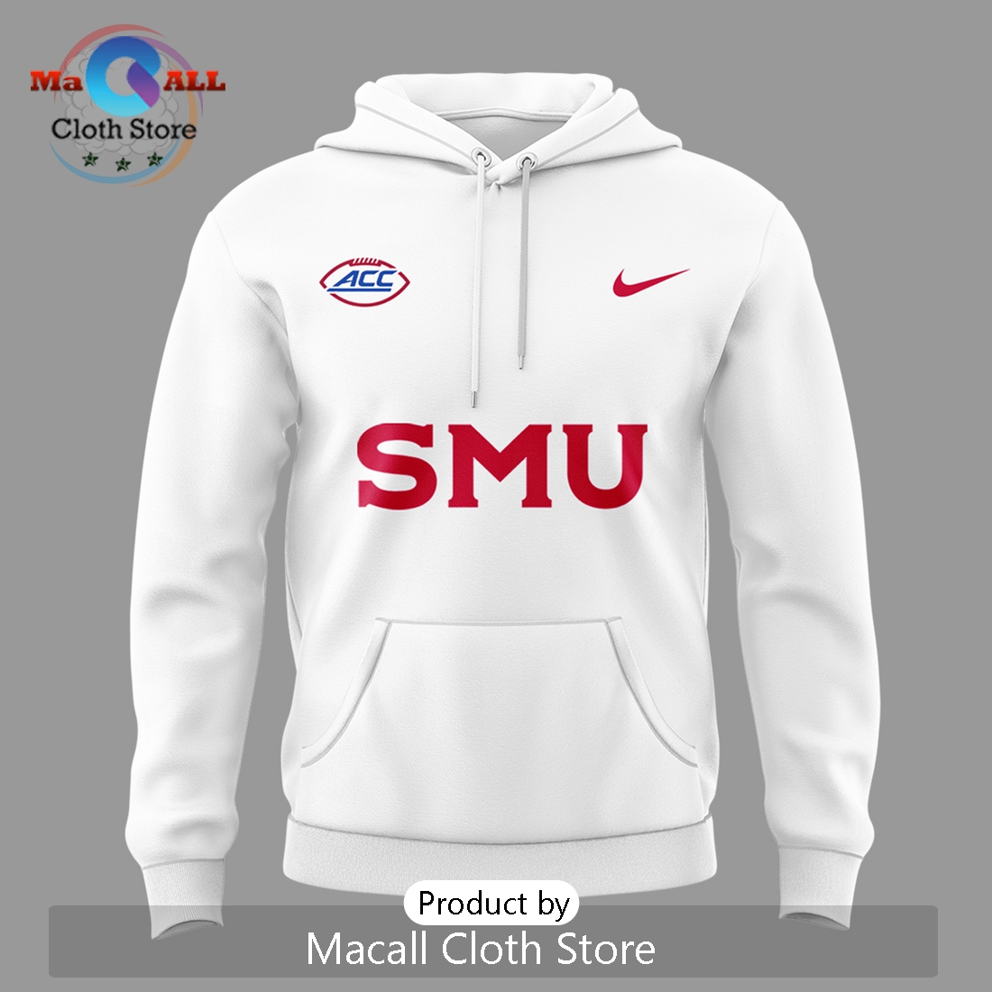 SMU Mustangs Football White Hoodie 3D