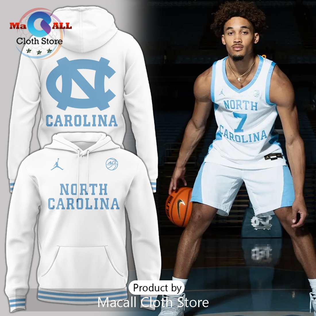 Wednesday’s White Out North Carolina Basketball Hoodie 3D