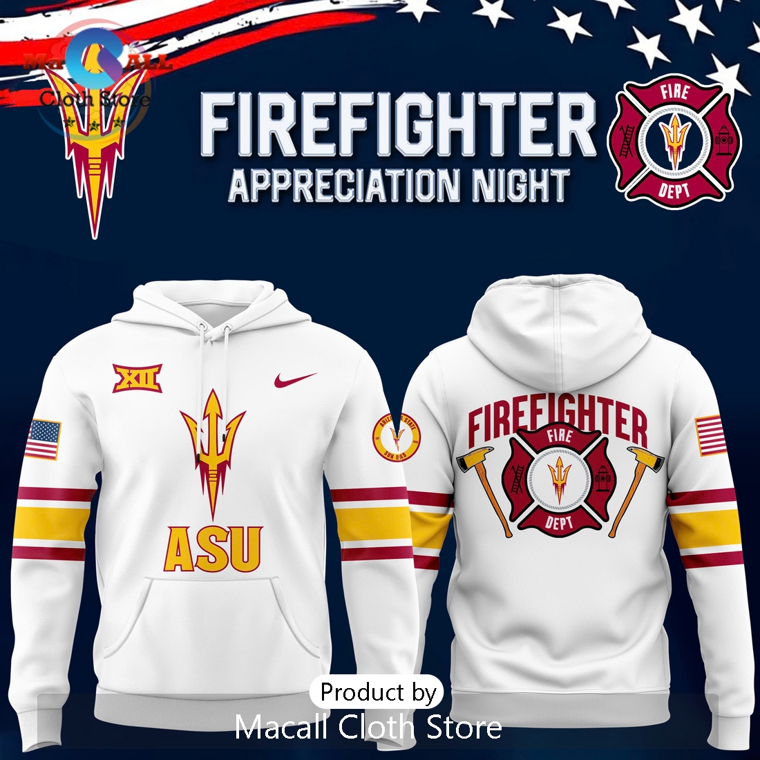 Arizona State Sun Devils x Firefighter Appreciation Night Hoodie 3D