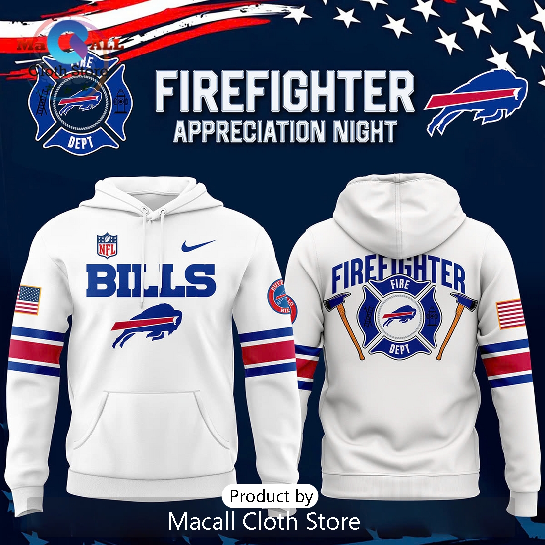 Buffalo Bills x Firefighter Appreciation Night Hoodie 3D