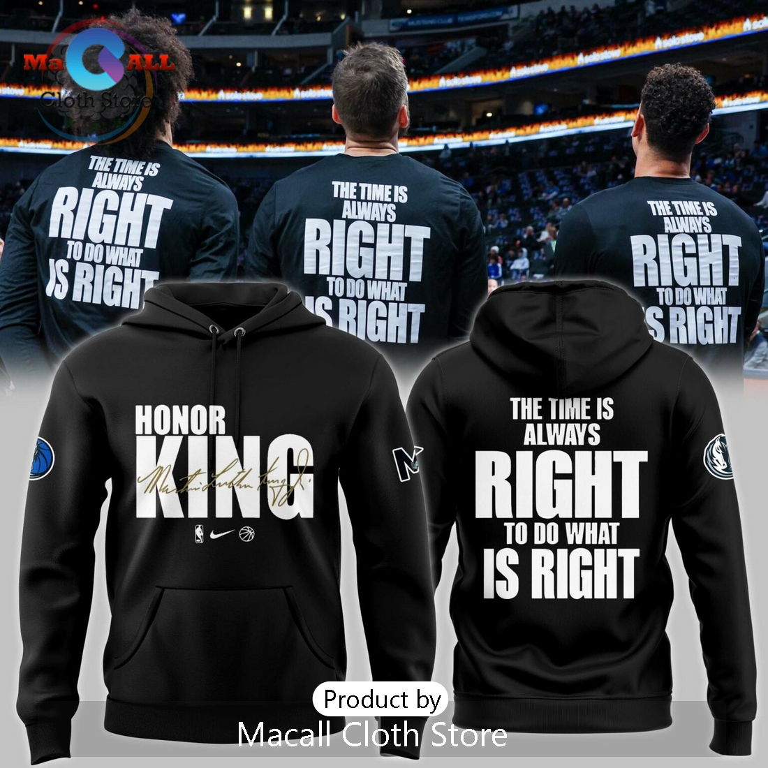 Dallas Mavericks x Martin Luther King Day Black Hoodie 3D Dallas Mavericks x Martin Luther King Day Black Hoodie 3D