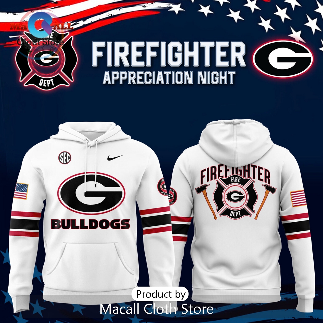 Georgia Bulldogs x Firefighter Appreciation Night Hoodie 3D Georgia Bulldogs x Firefighter Appreciation Night Hoodie 3D
