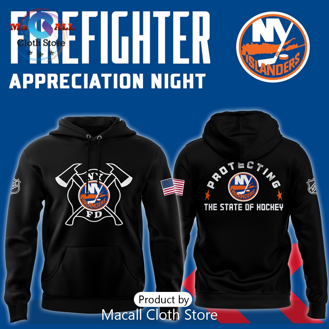 New York Islanders x 2024 Firefighter Appreciation Night Hoodie 3D New York Islanders x 2024 Firefighter Appreciation Night Hoodie 3D