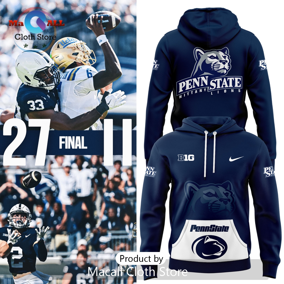 Penn State Football 2024 Navy Hoodie 3D Penn State Football 2024 Navy Hoodie 3D