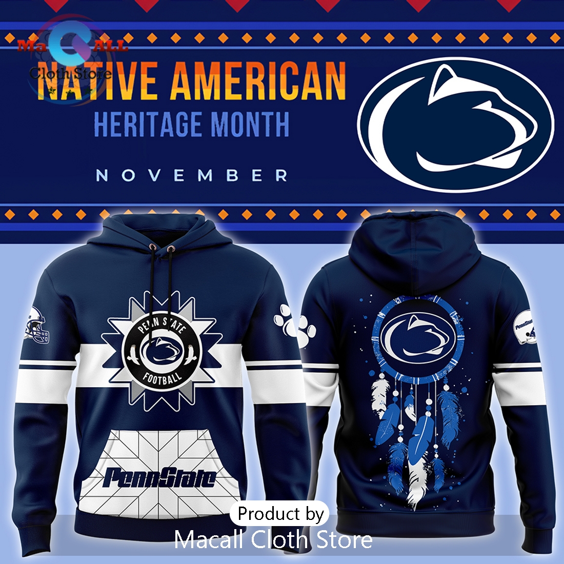 Penn State Football Native American Heritage Month Hoodie 3D Penn State Football Native American Heritage Month Hoodie 3D