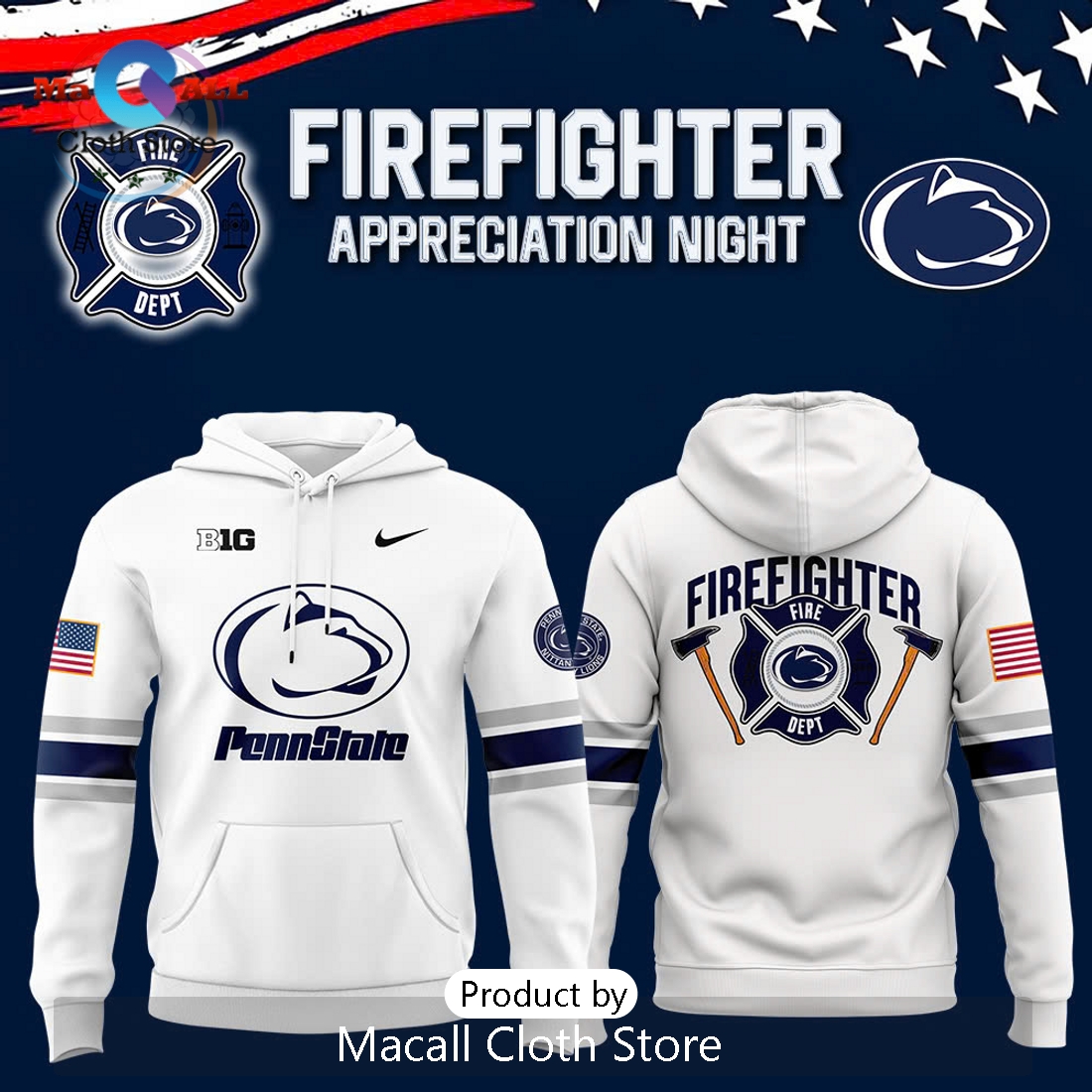 Penn State Football x Firefighter Appreciation Night Hoodie 3D Penn State Football x Firefighter Appreciation Night Hoodie 3D