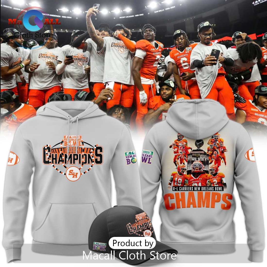 Sam Houston R+L Carriers New Orleans Bowl Champions Hoodie 3D