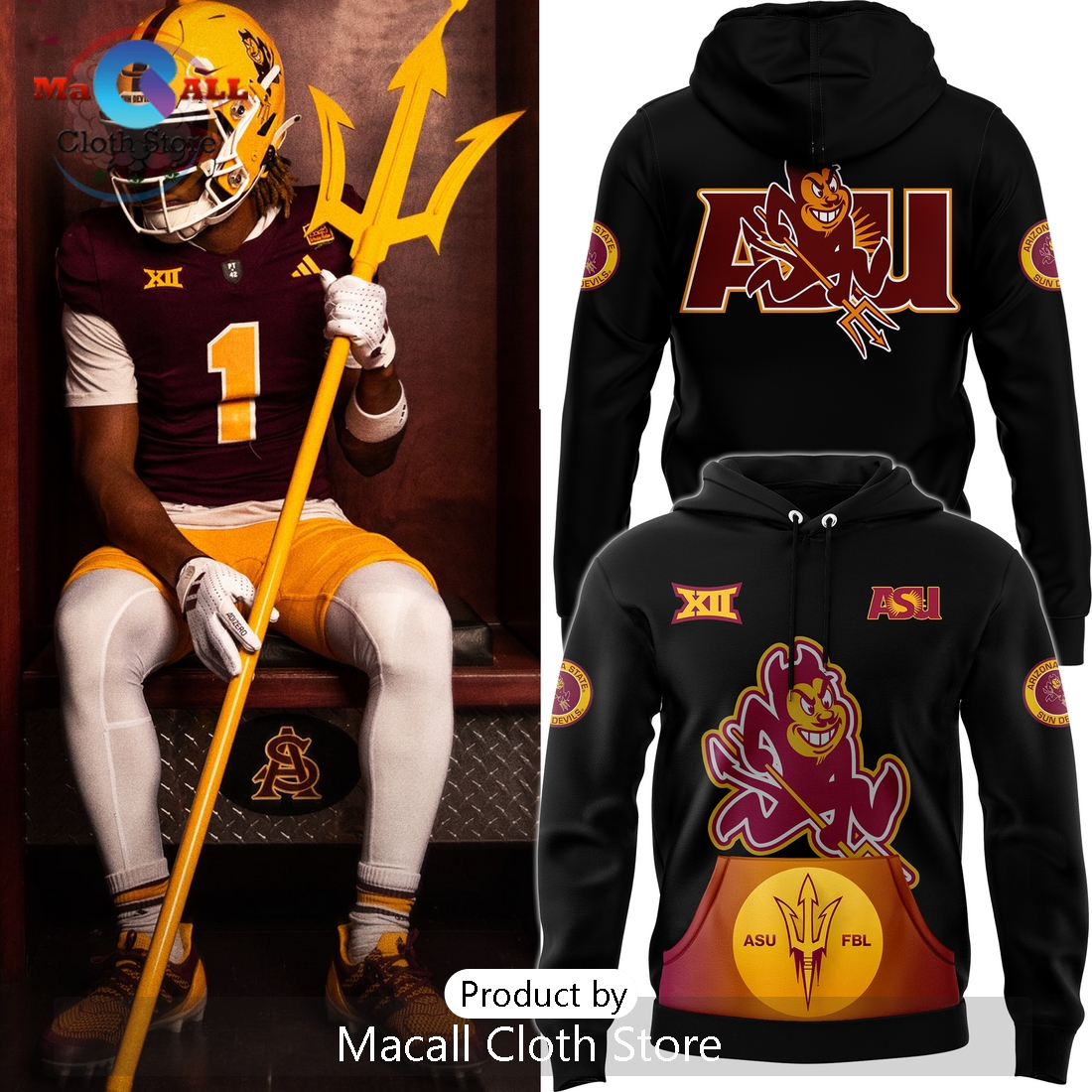 Sun Devil Football 2025 Homecoming Black Hoodie 3D