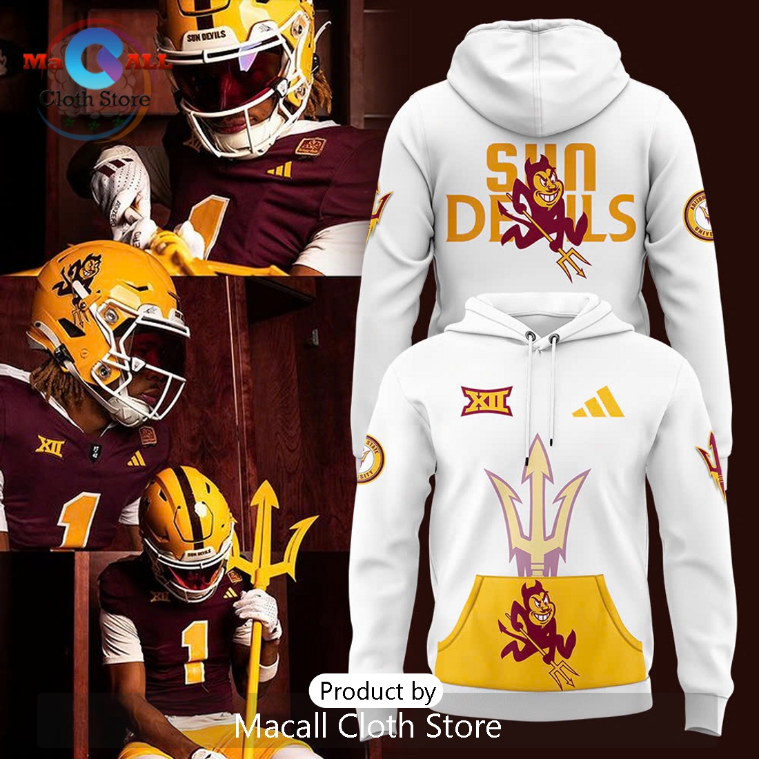 Sun Devil Football x Sparky Sun Devil 2024 Hoodie 3D