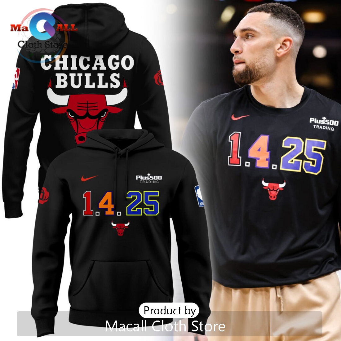 1.4.25 Derrick Rose Chicago Bulls Hoodie 3D
