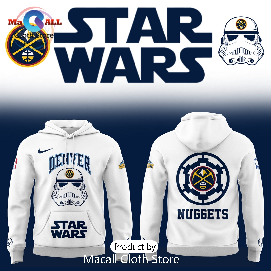 2025 Denver Nuggets x Stars Wars Hoodie 3D