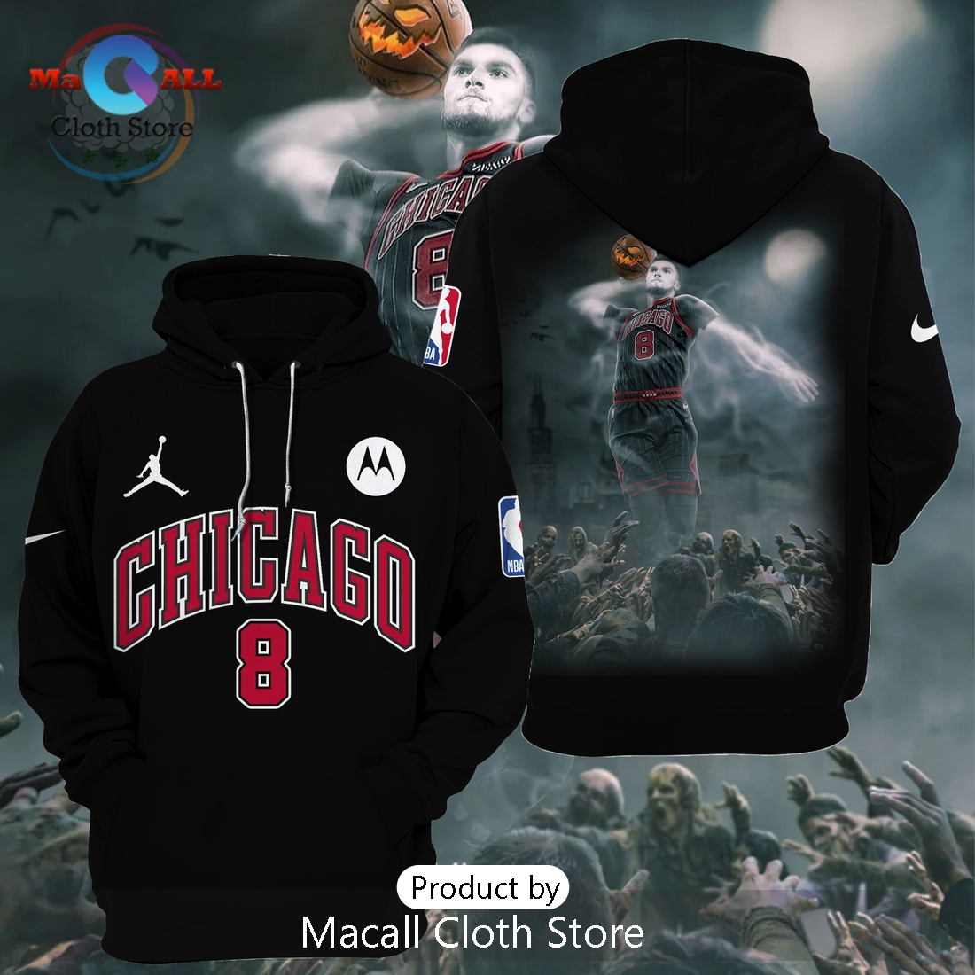 Chicago Bulls Halloween Icon Style Hoodie 3D Chicago Bulls Halloween Icon Style Hoodie 3D