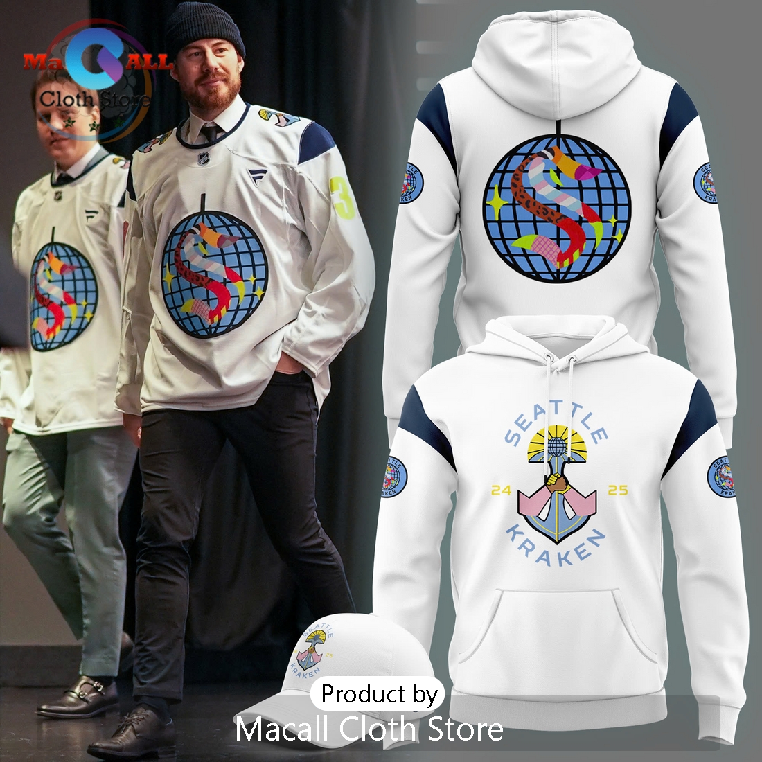 Limited Seattle Kraken x 2025 Pride Night Hoodie 3D Limited Seattle Kraken x 2025 Pride Night Hoodie 3D