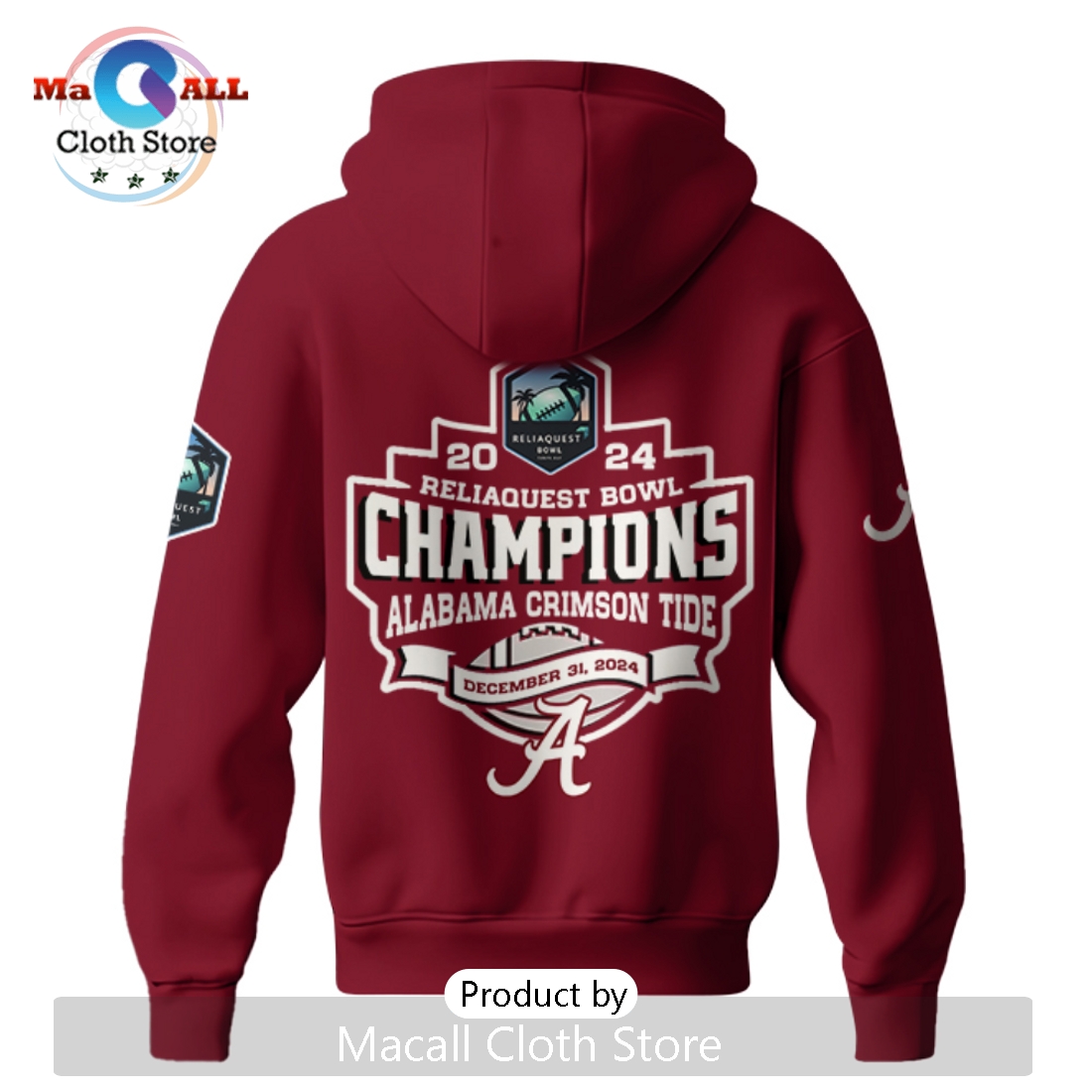 Alabama Crimson Tide ReliaQuest Bowl Champions Hoodie 3D