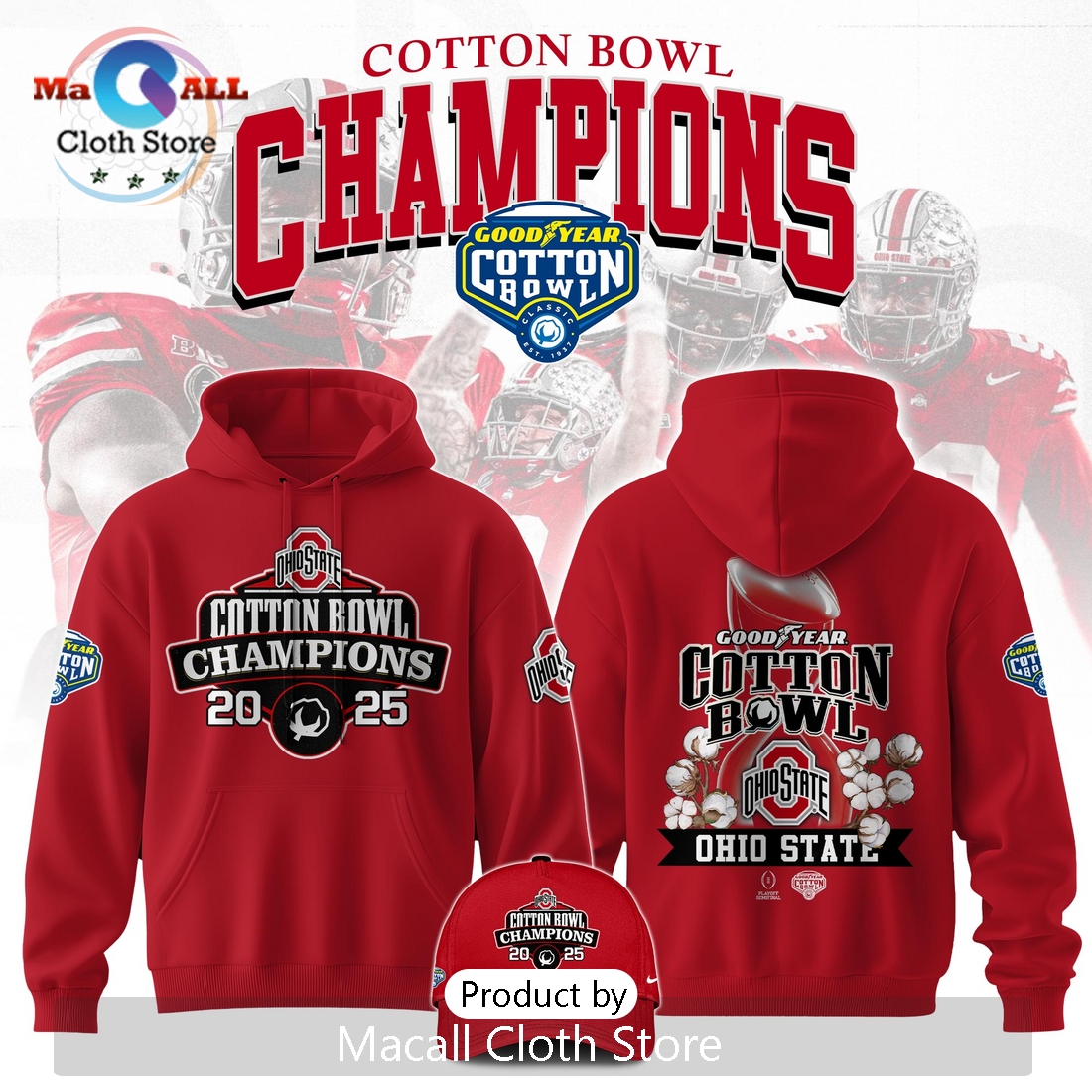 NCAA Ohio State 2025 Bowl Champions Hoodie 3D NCAA Ohio State 2025 Bowl Champions Hoodie 3D