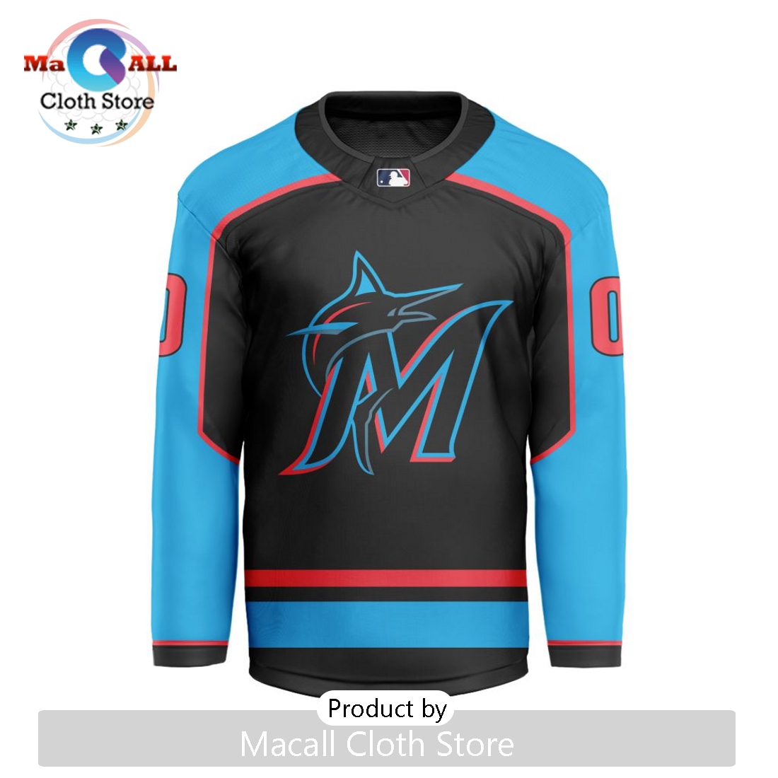 MLB Miami Marlins Nike Custom Hockey Jersey