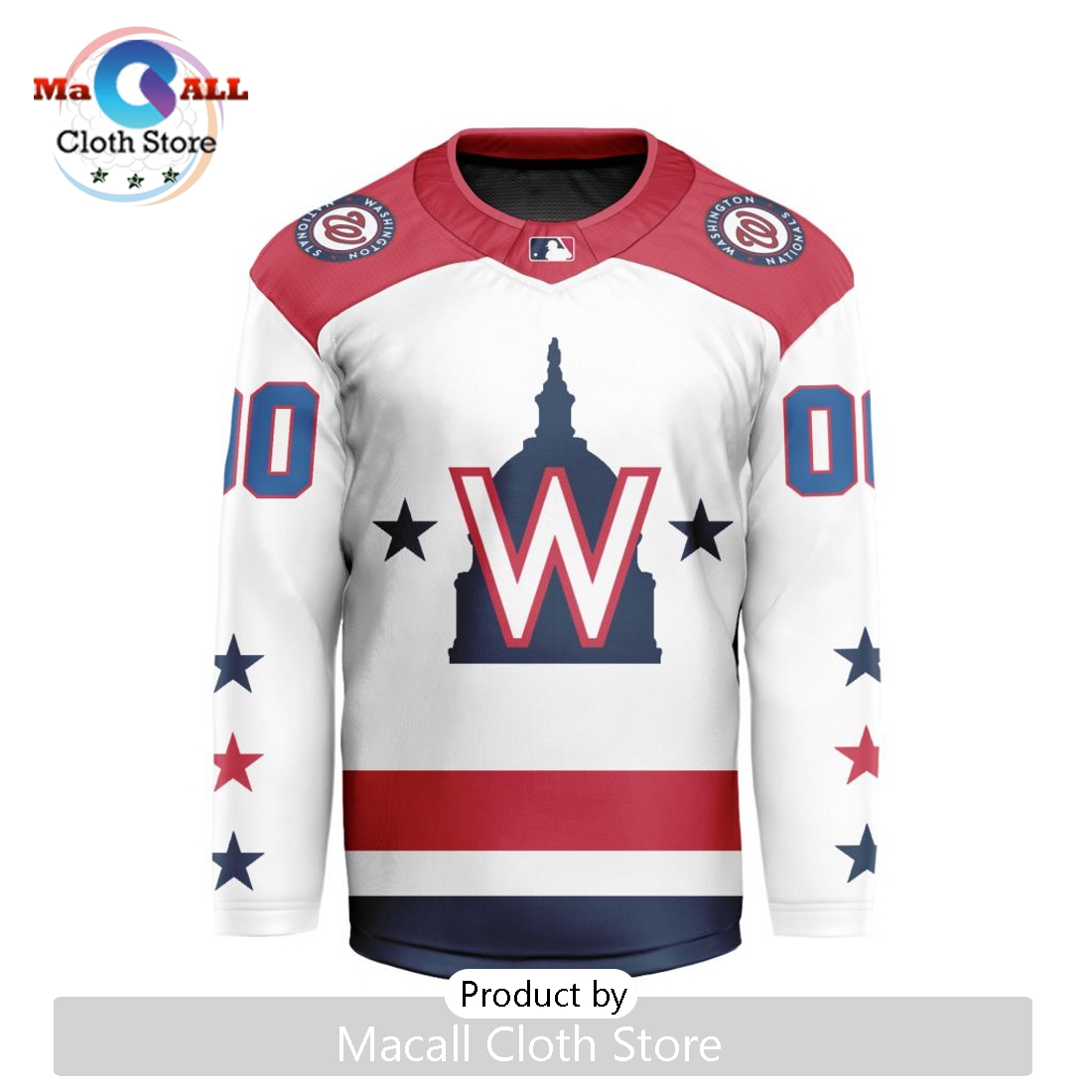 MLB Washington Nationals Nike Custom Hockey Jersey