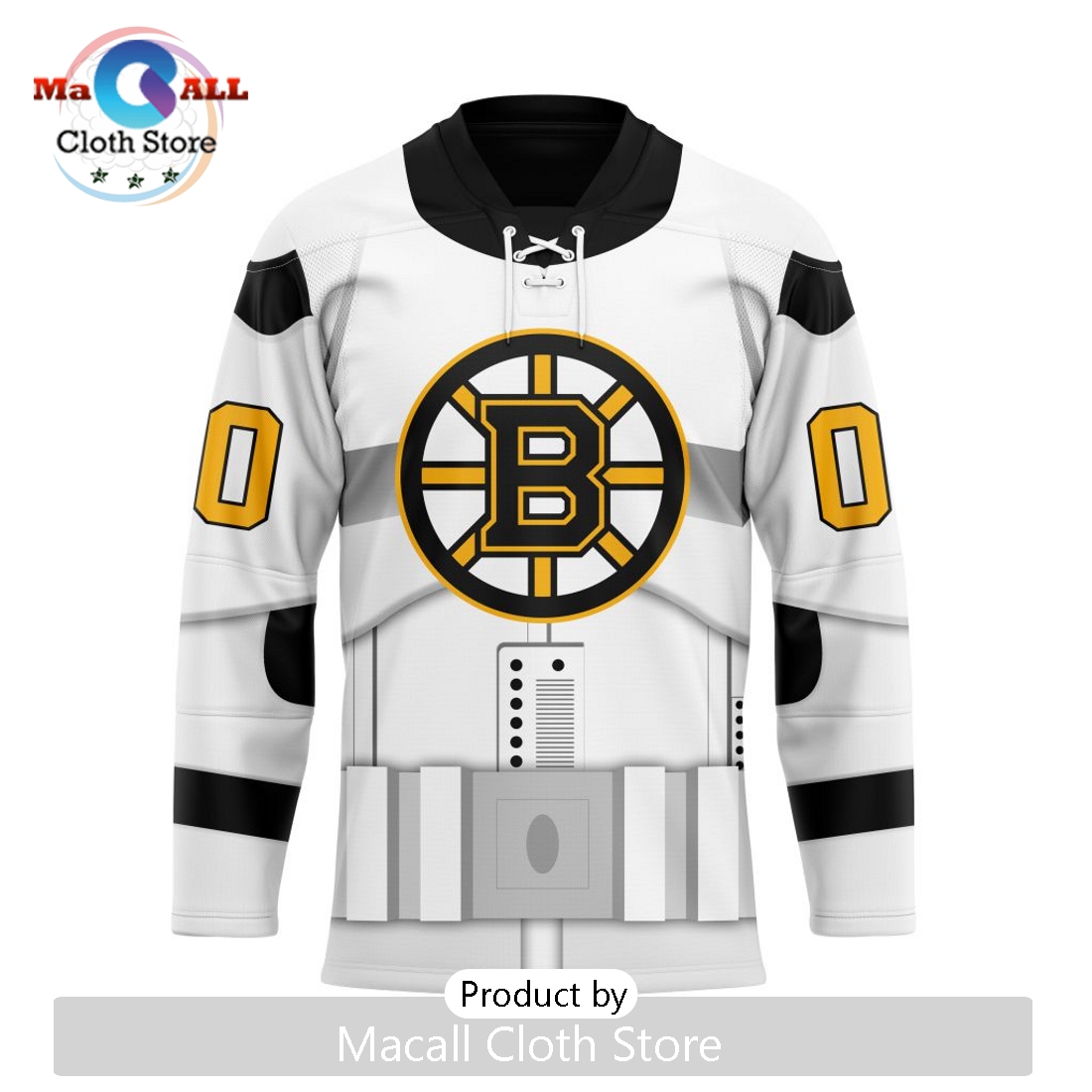 NHL Boston Bruins Custom Star Wars Stormtrooper Hockey Jersey